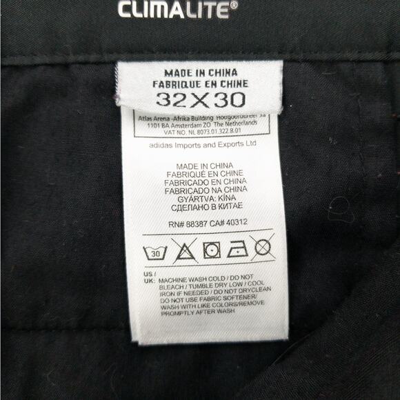 Adidas Climalite Pants Men's 32x30 Back with Black Logo 100% Polyester - Picture 6 of 13